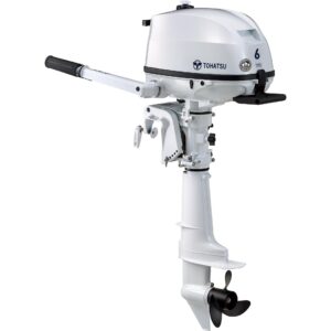 Tohatsu 6 HP Tiller Outboard Motor - MFS6 - 2025 White